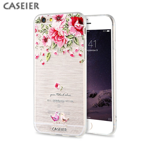 CASEIER for Apple iPhone 6 6S 7 Plus 5s SE Case Silicone Soft TPU Art Printing Luxury Cover for iPhone 7 Plus Accessories