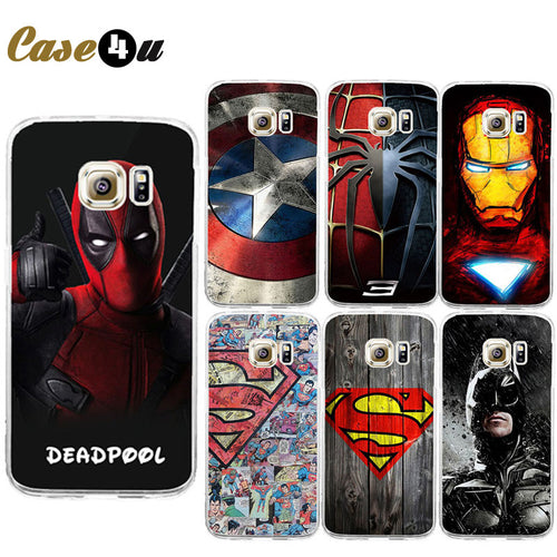 For Galaxy S7 Edge Deadpool Spiderman Avengers Hard PC Case Coque For Samsung Galaxy S6 S7 Batman Ironman Superman Accessories