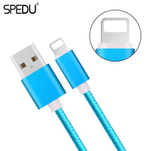 Spedu colour usb cables For iphone 6 6S 7 plus Nylon Line Metal Plug mobile phone cables For iphone 5 5S 5C SE