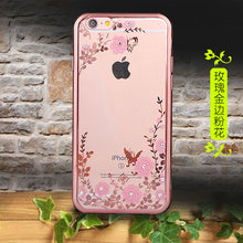 1PC I6 I6S case Luxury Rhinestone Flower Soft TPU Cover for Apple iphone 6 6S 4.7inch Phone Shell for Girl Favirote ESJK1347