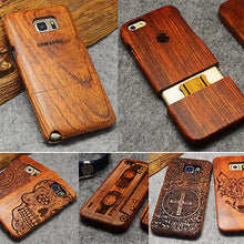 Wood Case For Samsung Galaxy S5 S6 S7 Edge Plus Note 7 5 4 3 Bamboo Carving 100% Natural Phone Case for iPhone 5 5S 6 6S 7 Plus