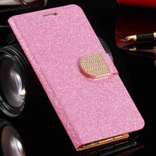 KISSCASE Note 5 Capa Rhinestone Bling Leather Case For Samsung Galaxy S3 S4 S5 Note 5 4 3 Wallet Diamond Magnetic Cover Sleeve