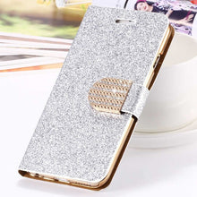 For iPhone 6 6S Plus 7 Plus Cover Glitter Bling Crystal Diamond Leather Wallet Case For Samsung Galaxy S6 Edge Plus S7 Edge Bags