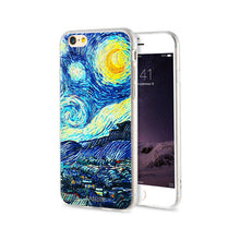 CASEIER Starry Night Silicone Case for iPhone 7 6 6S Plus 5s SE TPU Van Gogh Art Print Luxury Cover for iPhone 6 6s Accessories