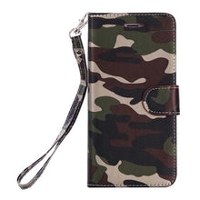 Fashion Army Camo Camouflage Case For iphone 6 6s Coque Luxury Leather Flip Wallet Phone Bags For Apple iphone 7 6 6S Plus 5 5s