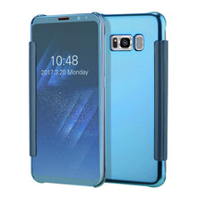 For Samsung Galaxy S8 Case Clear View Flip Slim PC Electroplating Mirror Phone Cases For Samsung Galaxy S8 S7 S6 edge Plus Cover