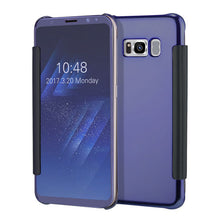 For Samsung Galaxy S8 Case Clear View Flip Slim PC Electroplating Mirror Phone Cases For Samsung Galaxy S8 S7 S6 edge Plus Cover