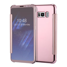 For Samsung Galaxy S8 Case Clear View Flip Slim PC Electroplating Mirror Phone Cases For Samsung Galaxy S8 S7 S6 edge Plus Cover