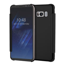 For Samsung Galaxy S8 Case Clear View Flip Slim PC Electroplating Mirror Phone Cases For Samsung Galaxy S8 S7 S6 edge Plus Cover