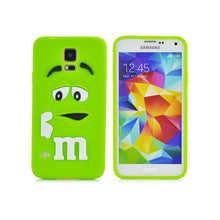 New Arrival 3D Cute Cartoon M&M Chocolate Cover Case Colorful Rainbow Beans Phone Case For Samsung S5 I9600 PT1524