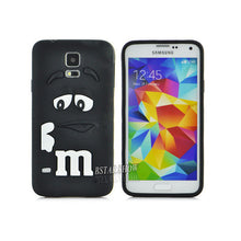 New Arrival 3D Cute Cartoon M&M Chocolate Cover Case Colorful Rainbow Beans Phone Case For Samsung S5 I9600 PT1524