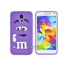 New Arrival 3D Cute Cartoon M&M Chocolate Cover Case Colorful Rainbow Beans Phone Case For Samsung S5 I9600 PT1524