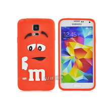 New Arrival 3D Cute Cartoon M&M Chocolate Cover Case Colorful Rainbow Beans Phone Case For Samsung S5 I9600 PT1524