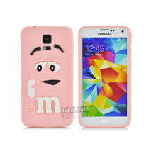 New Arrival 3D Cute Cartoon M&M Chocolate Cover Case Colorful Rainbow Beans Phone Case For Samsung S5 I9600 PT1524