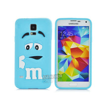 New Arrival 3D Cute Cartoon M&M Chocolate Cover Case Colorful Rainbow Beans Phone Case For Samsung S5 I9600 PT1524