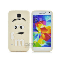 New Arrival 3D Cute Cartoon M&M Chocolate Cover Case Colorful Rainbow Beans Phone Case For Samsung S5 I9600 PT1524