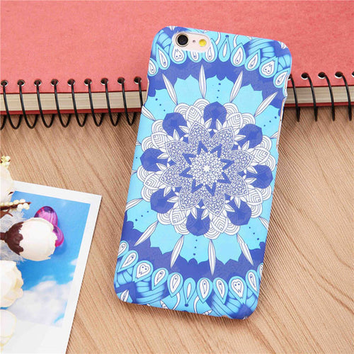 Retro Floral Paisley Flower Mandala Henna Phone Case For Iphone 6 6s Plus Case Vintage Colorful Palace Flowers Hard PC Cover New