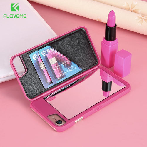 FLOVEME Luxury Mirror Case For iPhone 6 6s Plus 7 7 Plus Samsung Galaxy S7 S7 Edge S8 S8 Plus Cases Fashion Flip Phone Cover