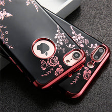 Luxury Plating Soft TPU Case For iphone 7 6 6s Plus Silicone Fundas Fashion Flower Floral Butterfly Back Cover Lady Phone Cases