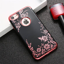 Luxury Plating Soft TPU Case For iphone 7 6 6s Plus Silicone Fundas Fashion Flower Floral Butterfly Back Cover Lady Phone Cases