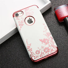 Luxury Plating Soft TPU Case For iphone 7 6 6s Plus Silicone Fundas Fashion Flower Floral Butterfly Back Cover Lady Phone Cases