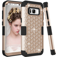 For Samsung Galaxy S8 Plus Case,Hybrid Heavy Duty Shockproof Diamond Studded Bling Rhinestone with Dual Layer Impact Protection