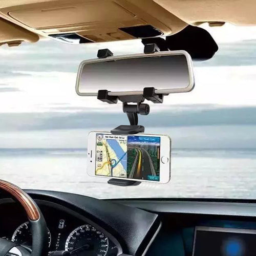 2017 360 Degree Car-styling Rearview Car Phone Holder Mirror Mount Holder Stand Cradle Mechanical Clamp For Cell Phone