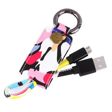 2016 New Arrivel Leather Keychain USB Charger Sync Data Cable For Samsung Galaxy S7 / S7 Edge Charger Cable For Samsung #201