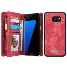 for Samsung Galaxy S7/G930 Multifunctional Leather Billfold with Detachable Magnetic PC Back Protective Phone Case Cover