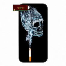 Digital Art Skull Smoke Funny Phone Cases Cover For iPhone 4 4S 5 5S 5C SE 6 6S 7 Plus 4.7 5.5      #SD0138