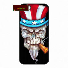 Digital Art Skull Smoke Funny Phone Cases Cover For iPhone 4 4S 5 5S 5C SE 6 6S 7 Plus 4.7 5.5      #SD0138