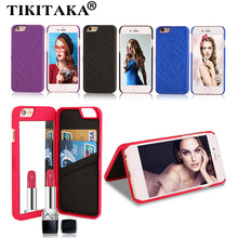 Fashion Elegant Lady 3D Leather Wallet Flip Case For iPhone 5 5S SE 6 6S / Plus Multifunction Mirror Dual Layer Card Slot Cover