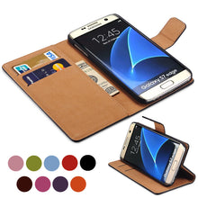 S7 / S7 Edge Luxury Wallet Genuine Leather Case for Samsung Galaxy S7 / S7 Edge Coque Flip Cover Stand Design with Card Slot New