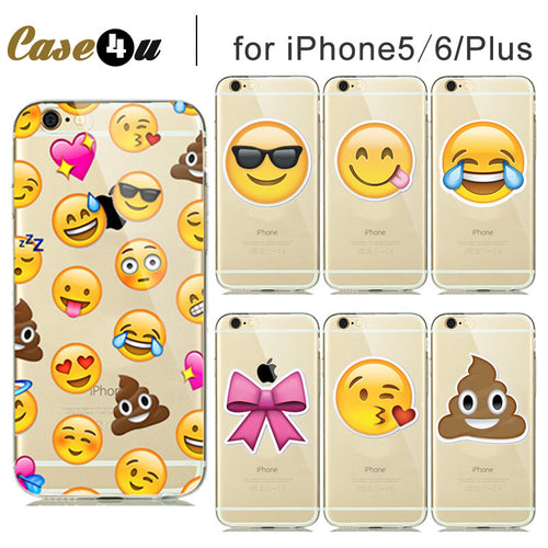 Flexible Silicone Phone Case For Capinhas iphone 5 SE 5S 6 6S 6/6s Plus Funny emoji Cases Smiley Redbow PooP Best Friend Gifts